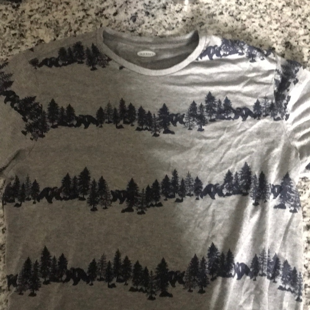 Grey and blue shirt